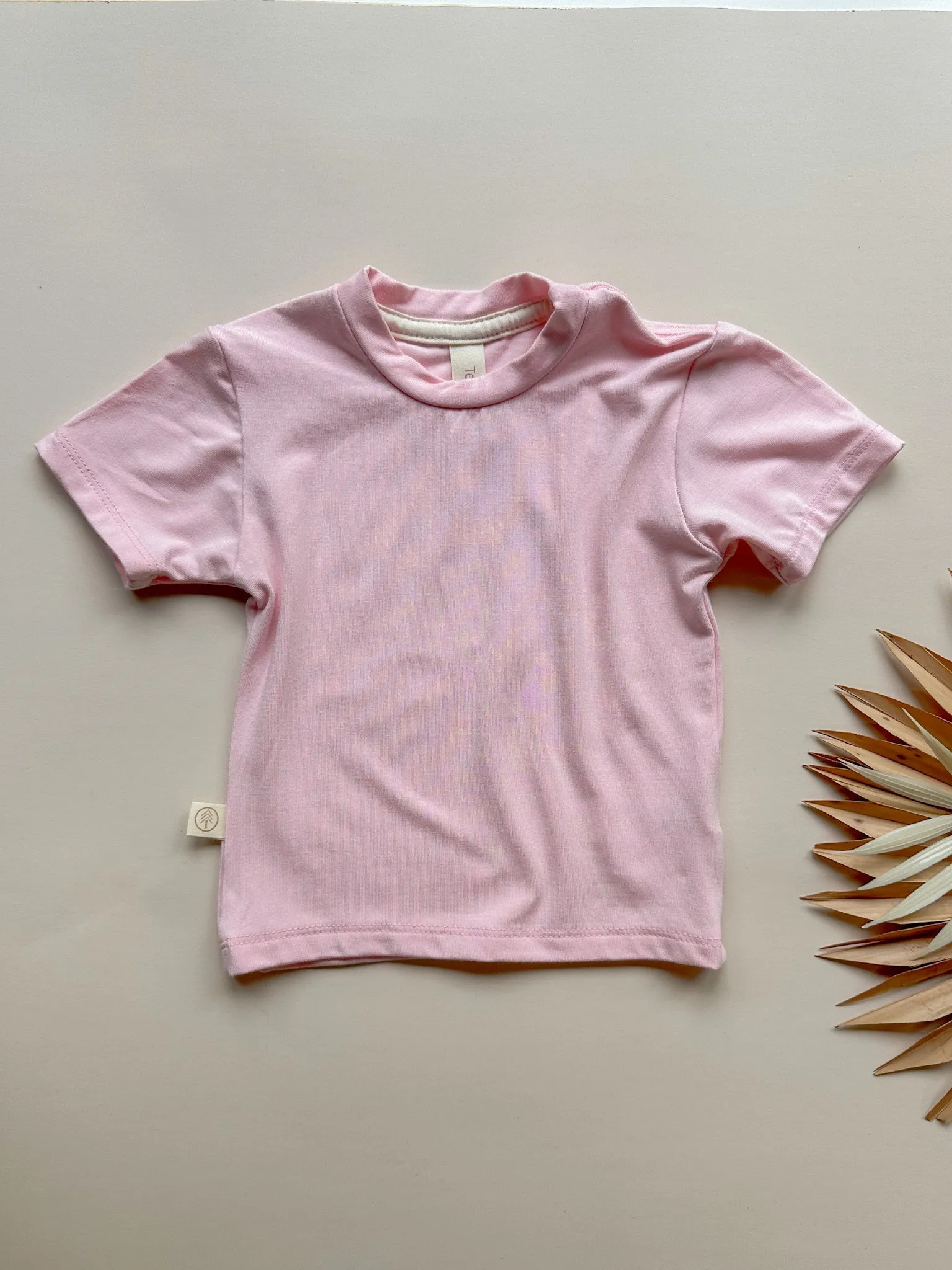 0/3m 3/6m | Crew Neck Essential Tee | Baby & Toddler | Luxury Bamboo | Rose Pink