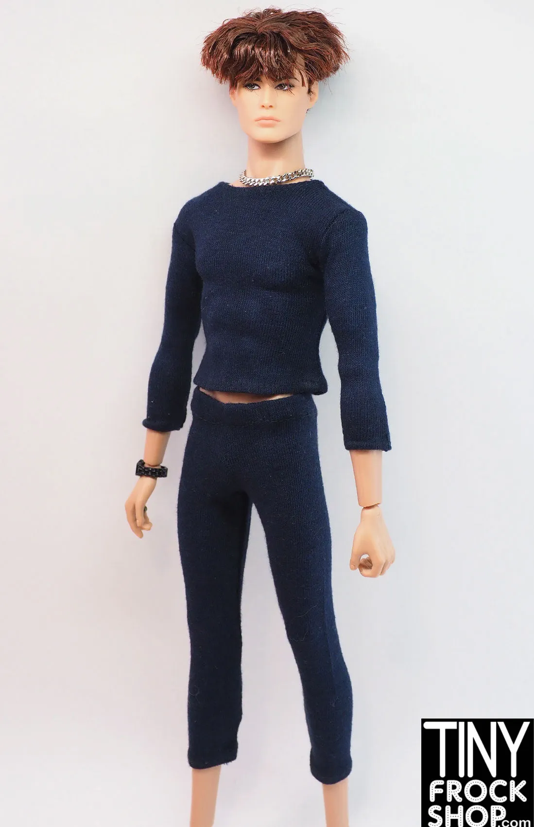 12" Fashion Male Doll Navy Knit Simple Outfit