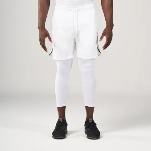 ⁠2 in 1 Long Shorts - White