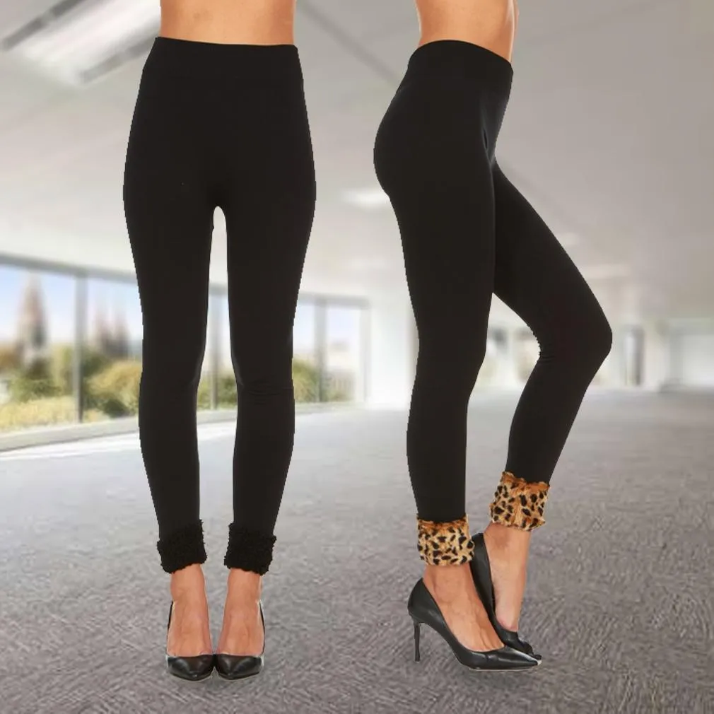 2-Pack: Women's Cuffed Fleece Leggings