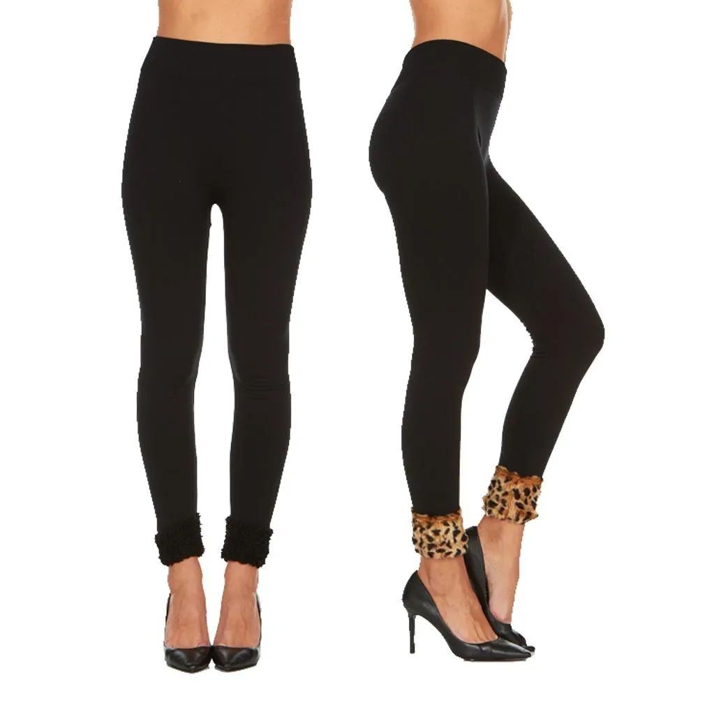 2-Pack: Women's Cuffed Fleece Leggings