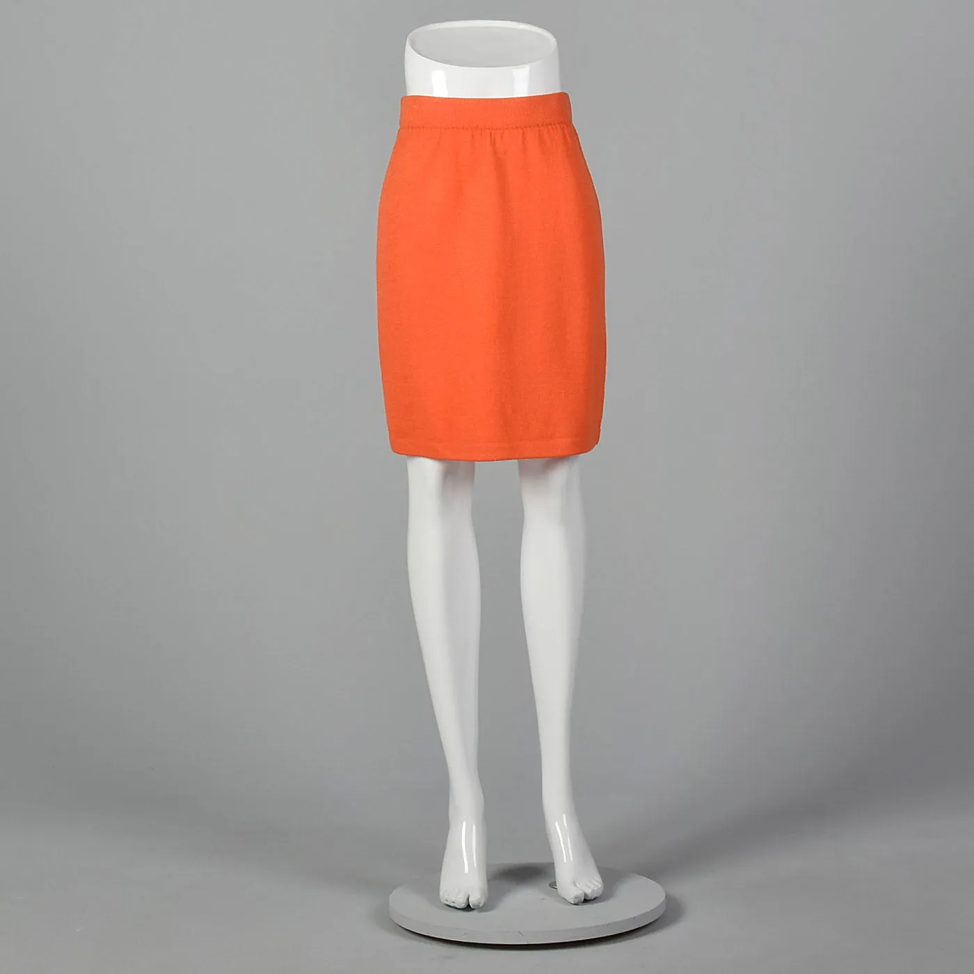 2010s Bright Orange Pencil Skirt