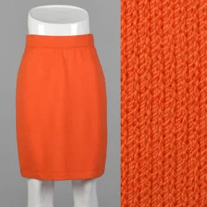 2010s Bright Orange Pencil Skirt