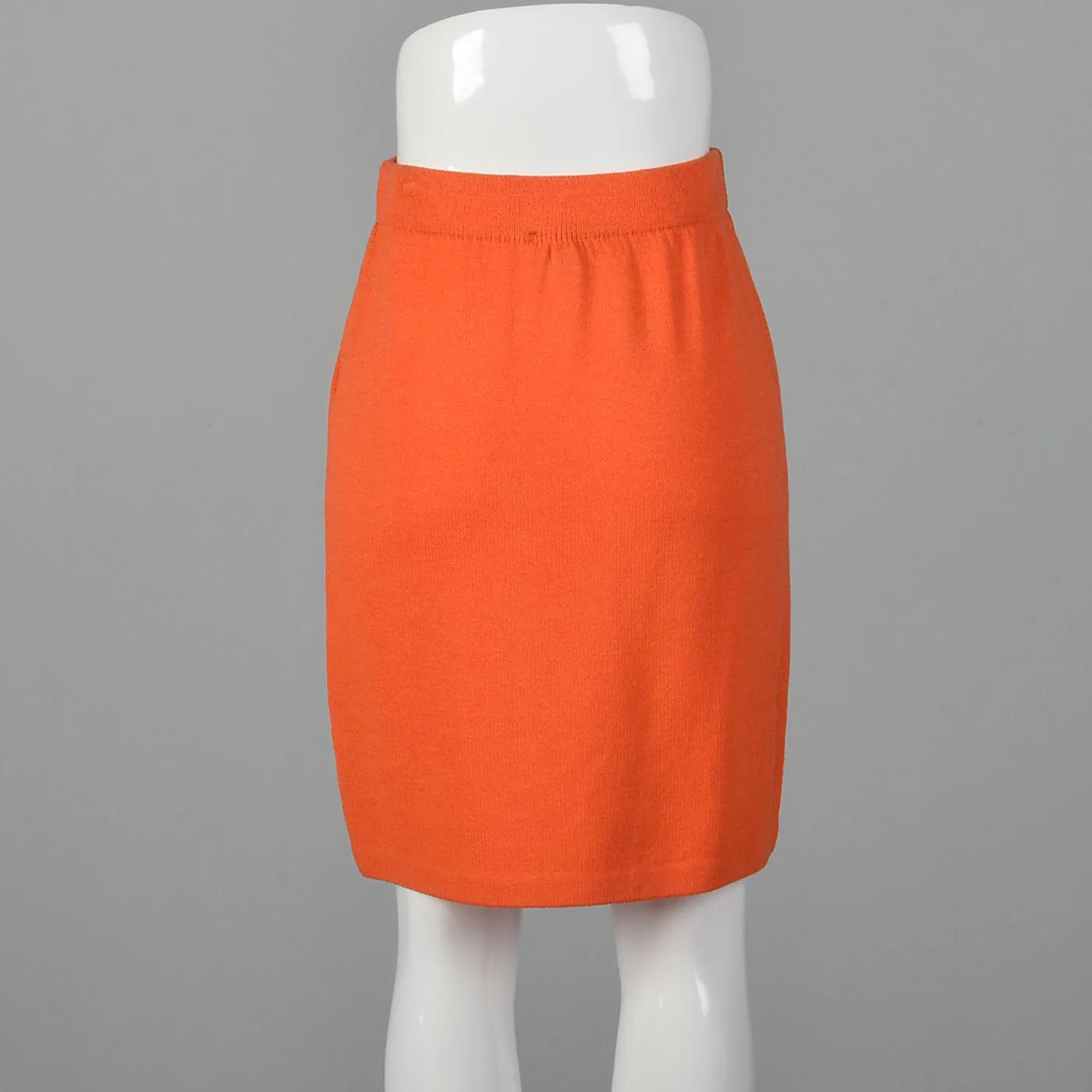 2010s Bright Orange Pencil Skirt