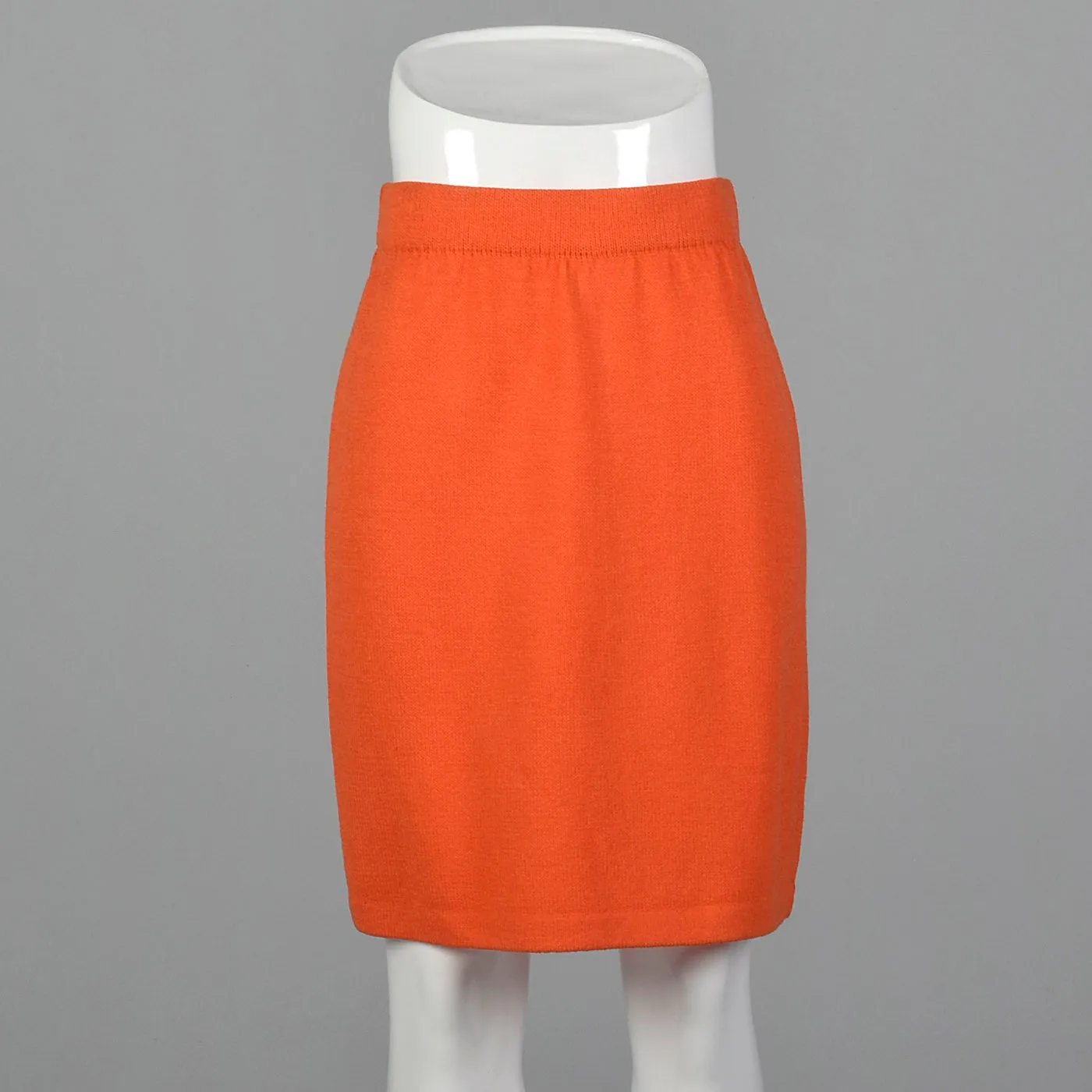 2010s Bright Orange Pencil Skirt