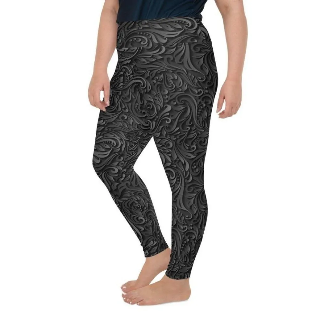 3D Art Deco Plus Size Leggings