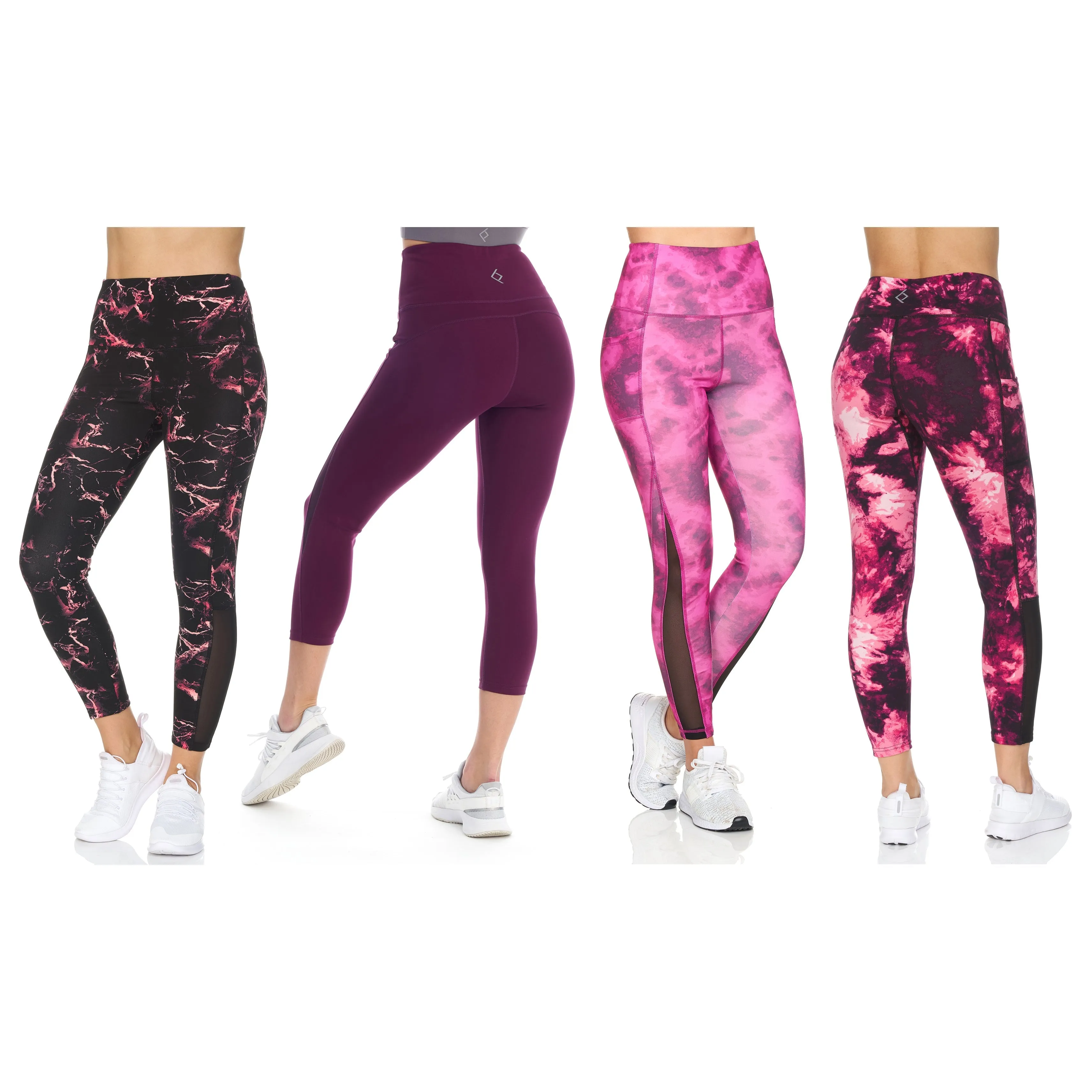 4-Pack: Women's Active High Waist Leggings With Mesh & Pockets