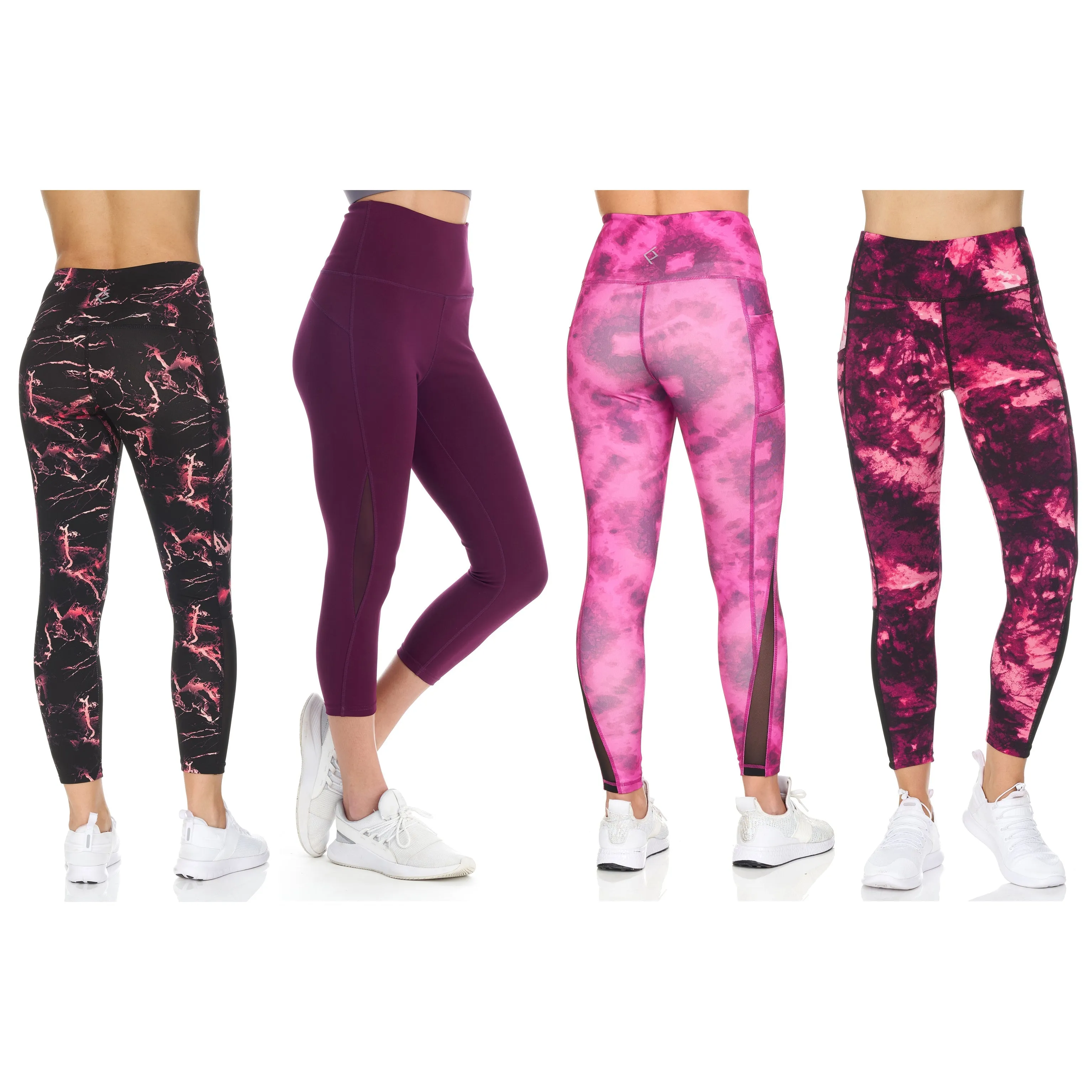 4-Pack: Women's Active High Waist Leggings With Mesh & Pockets