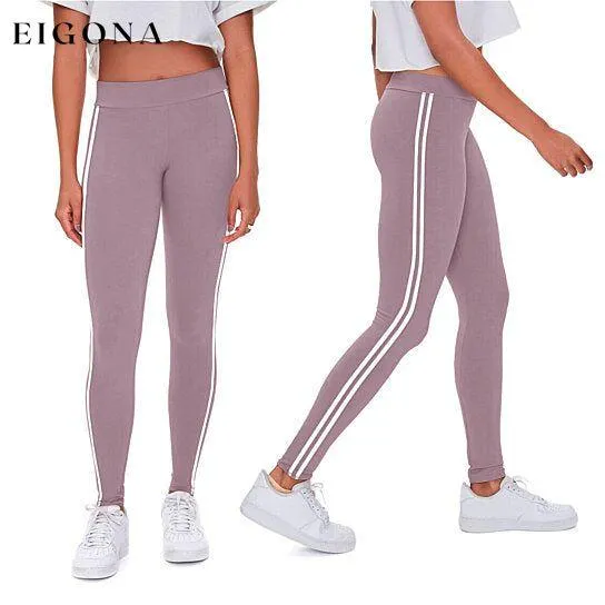 4-Pack: Women's Ultra-Soft Striped Yoga Leggings