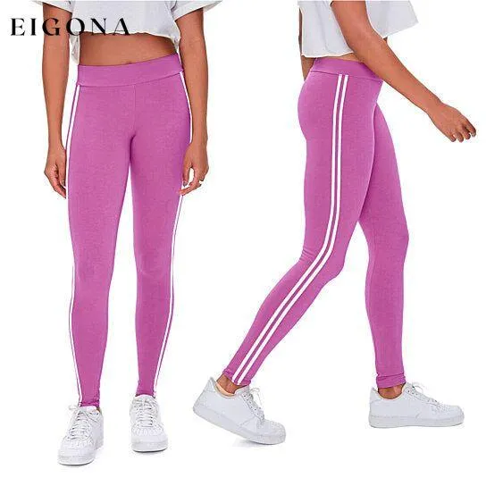 4-Pack: Women's Ultra-Soft Striped Yoga Leggings