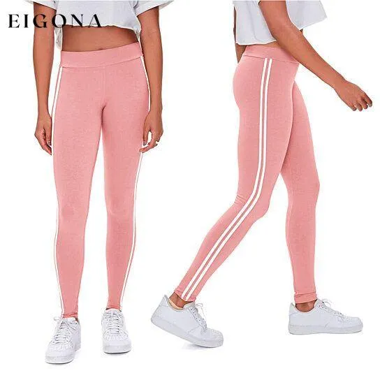 4-Pack: Women's Ultra-Soft Striped Yoga Leggings