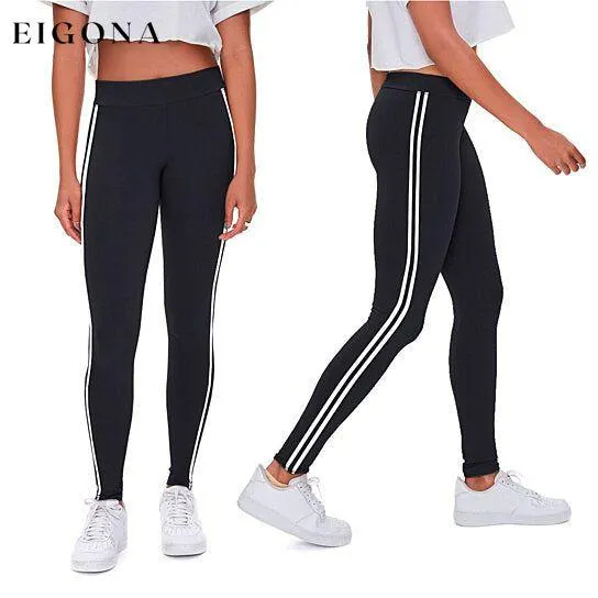 4-Pack: Women's Ultra-Soft Striped Yoga Leggings