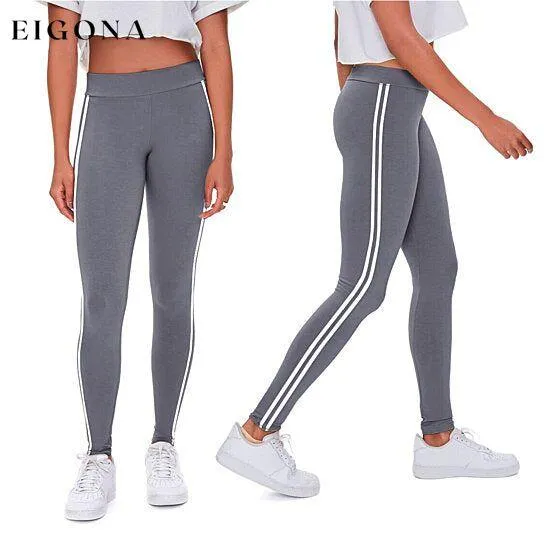 4-Pack: Women's Ultra-Soft Striped Yoga Leggings