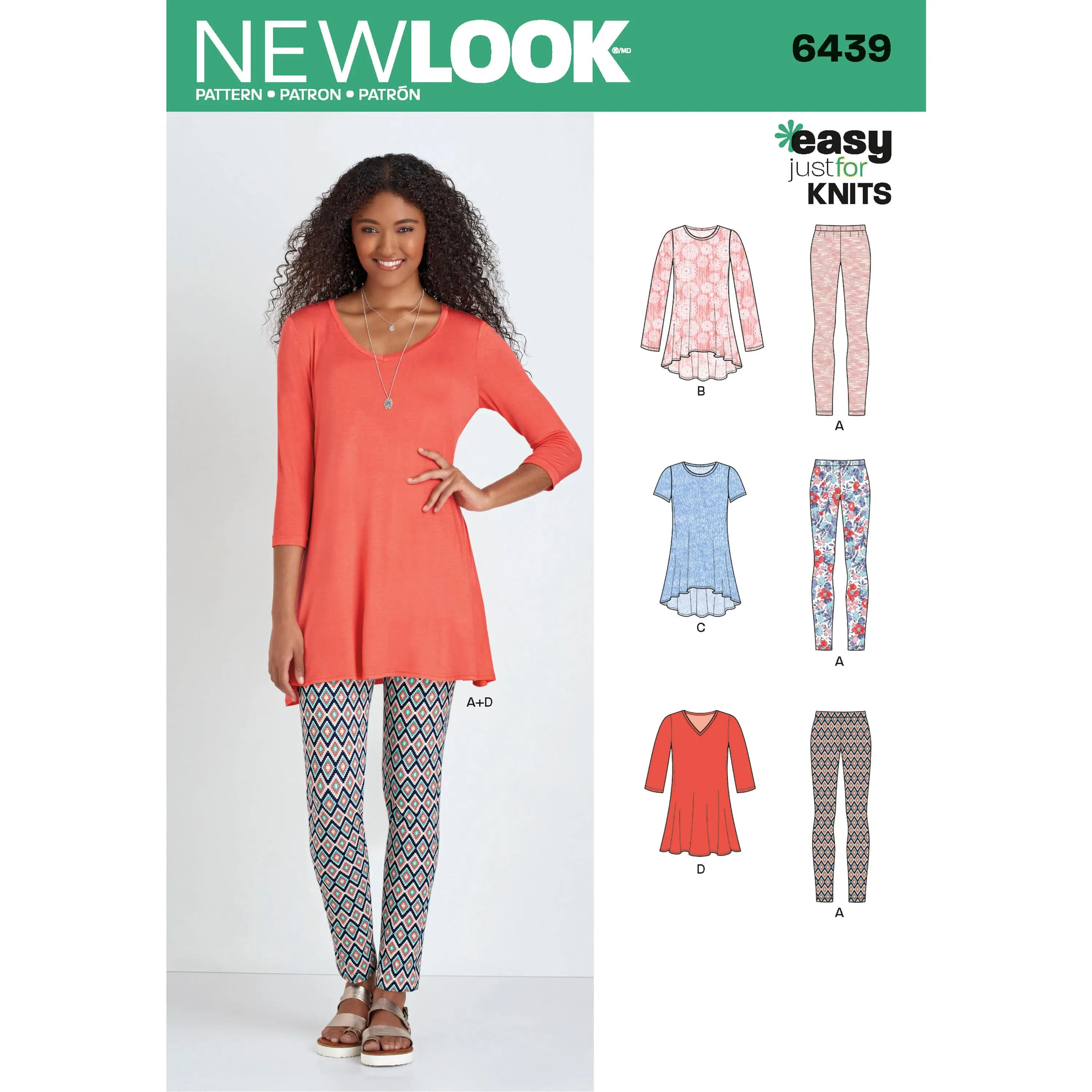 6439 Misses' Knit Tunics with Leggings