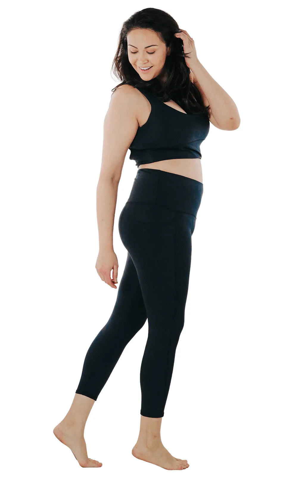 7/8 Boundless Legging with Pockets in Jet Black