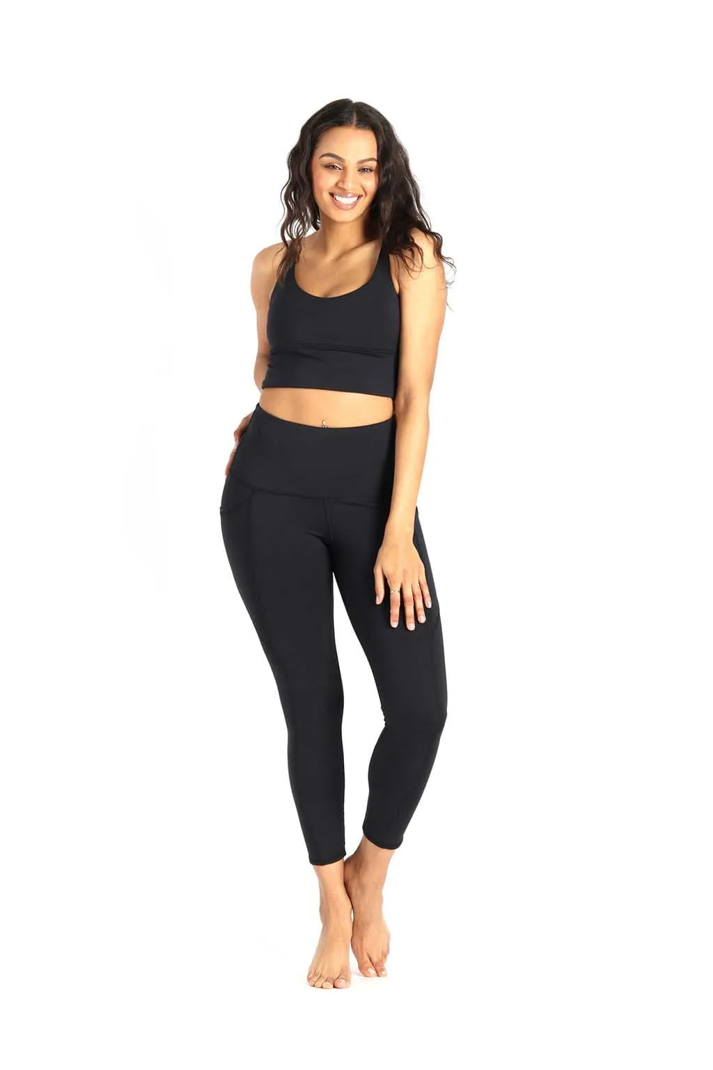 7/8 Boundless Legging with Pockets in Jet Black