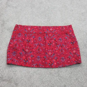 Abercrombie & Fitch Womens Floral Straight & Pencil Skirt Pocket Logo Red SZ 10