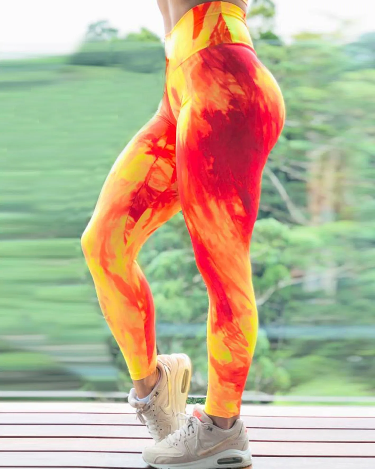 Abstract Tie-Dye High-Waisted Quick-Drying Yoga Pants