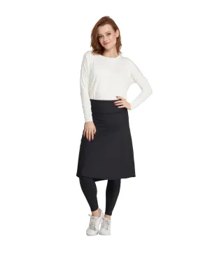 Activewear Aline Skirt Attached to Leggings, Black