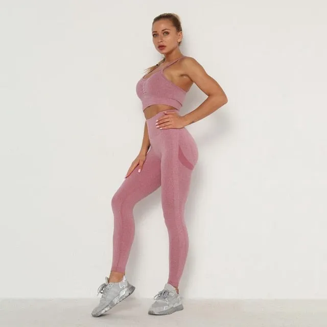 Activewear Gym Long Sleeve Top and High Waist Leggings