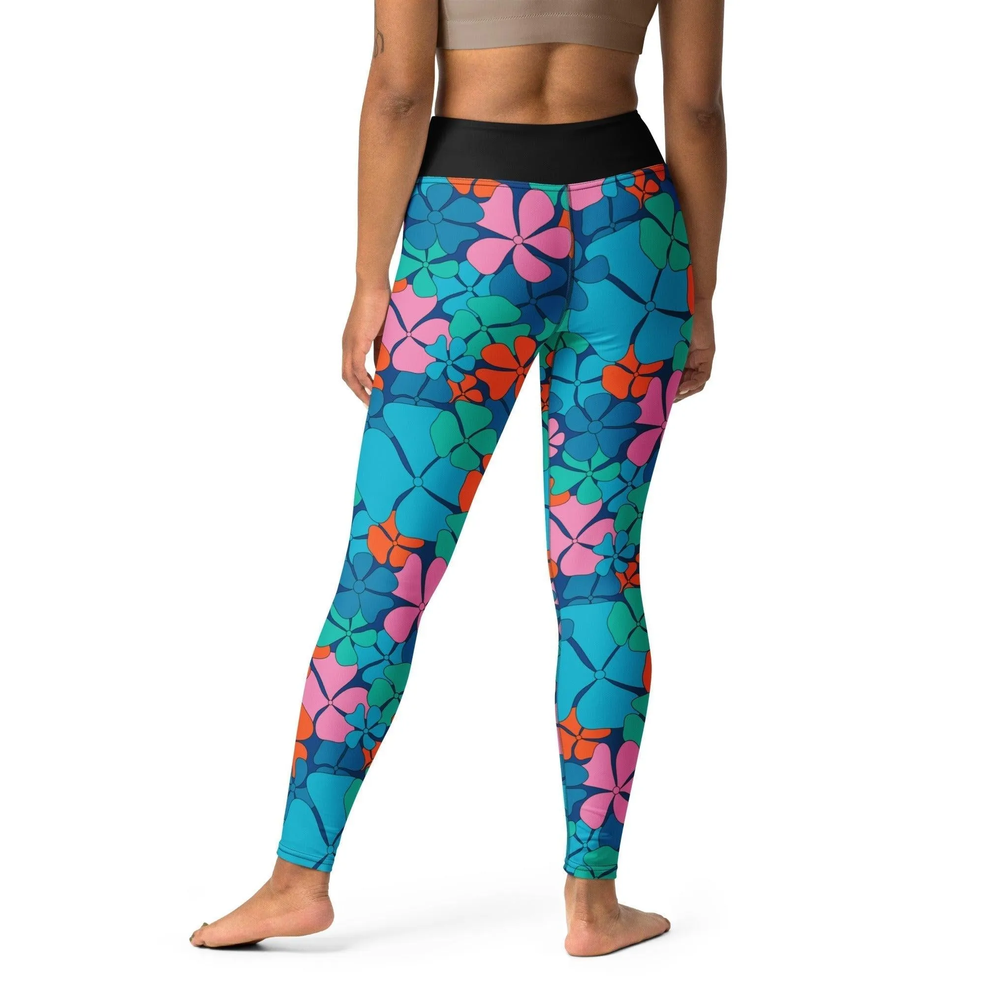 ADELIE orange blue -2- Yoga Leggings