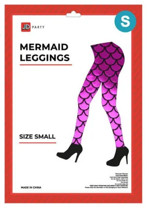 Adult Pink Mermaid Leggings - Small