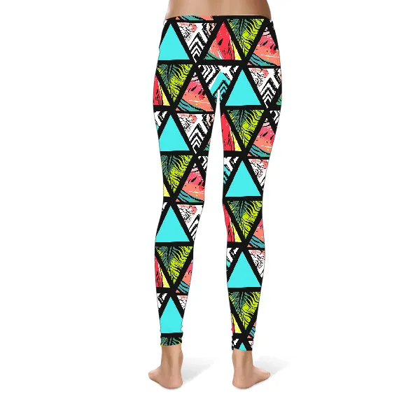 African Floral Pattern LEGGINGS