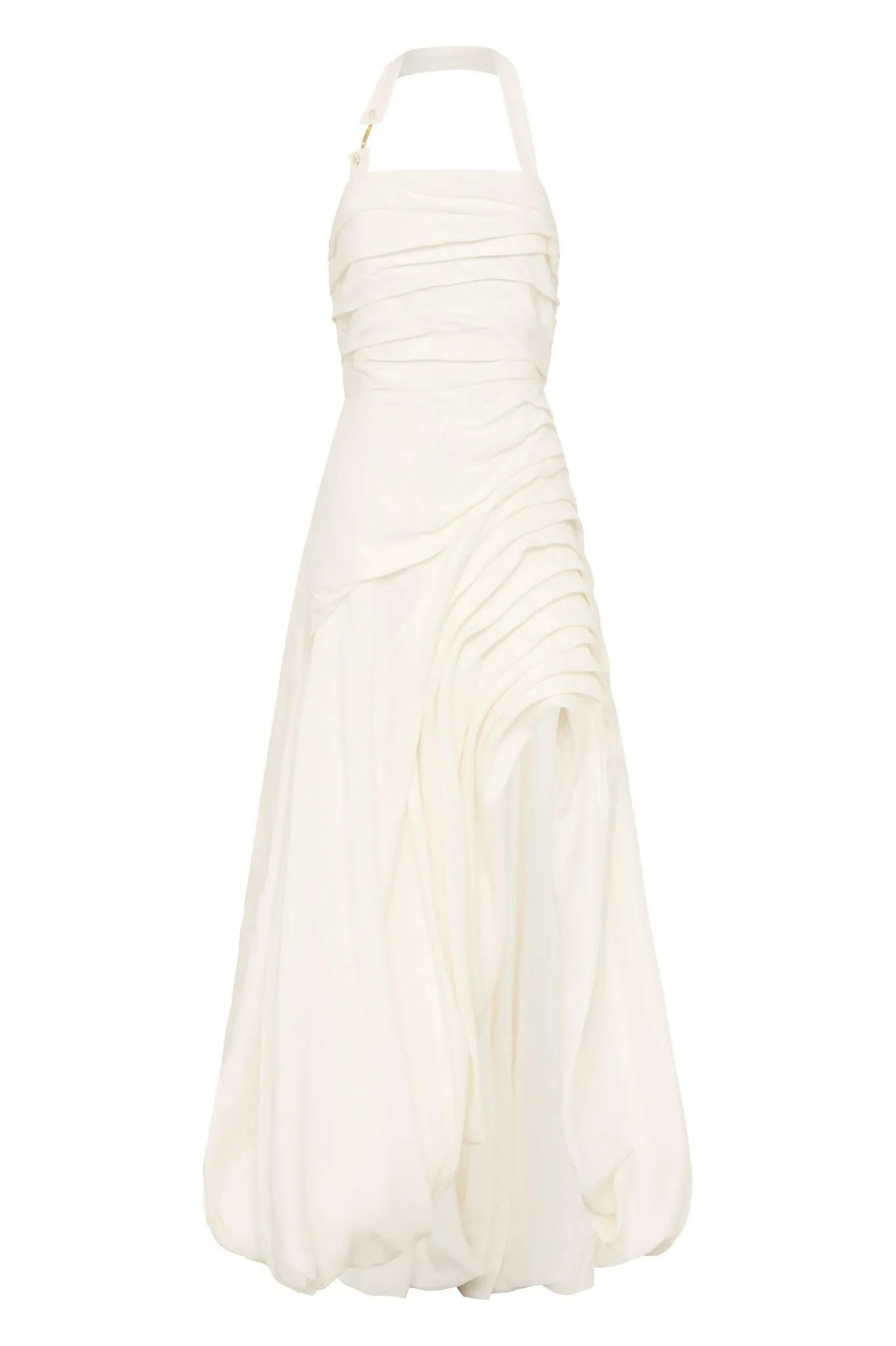 Aje Mika Draped Split Maxi Dress Ivory Size 6 / XS