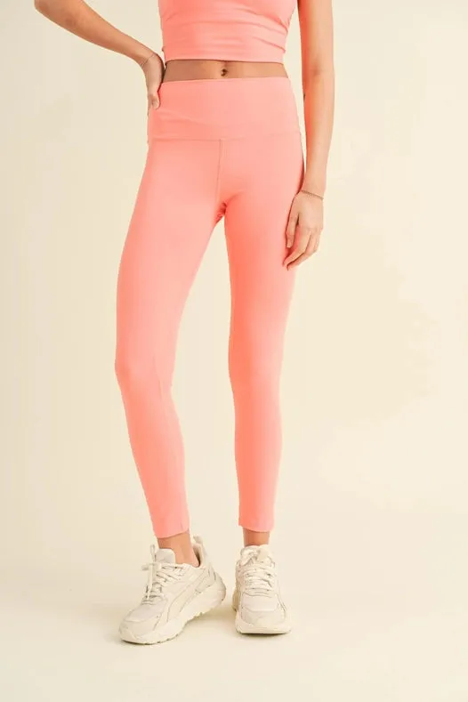 Aligned Performance High-Rise Leggings Coral