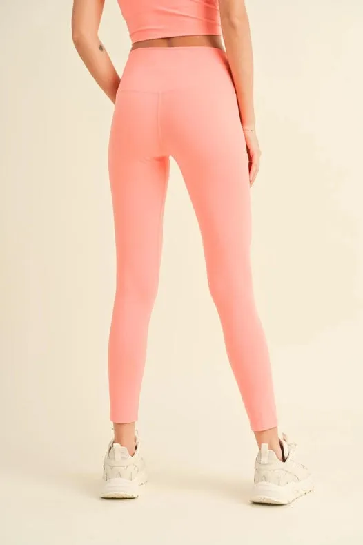 Aligned Performance High-Rise Leggings Coral