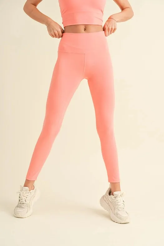 Aligned Performance High-Rise Leggings Coral