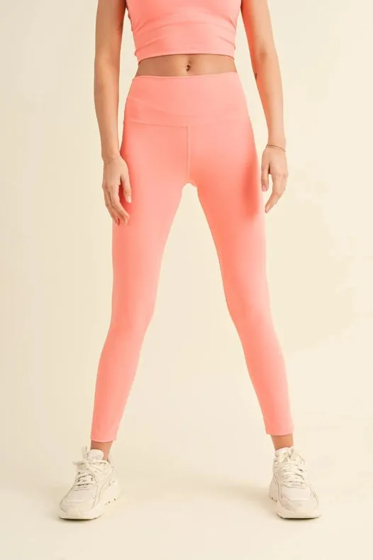 Aligned Performance High-Rise Leggings Coral