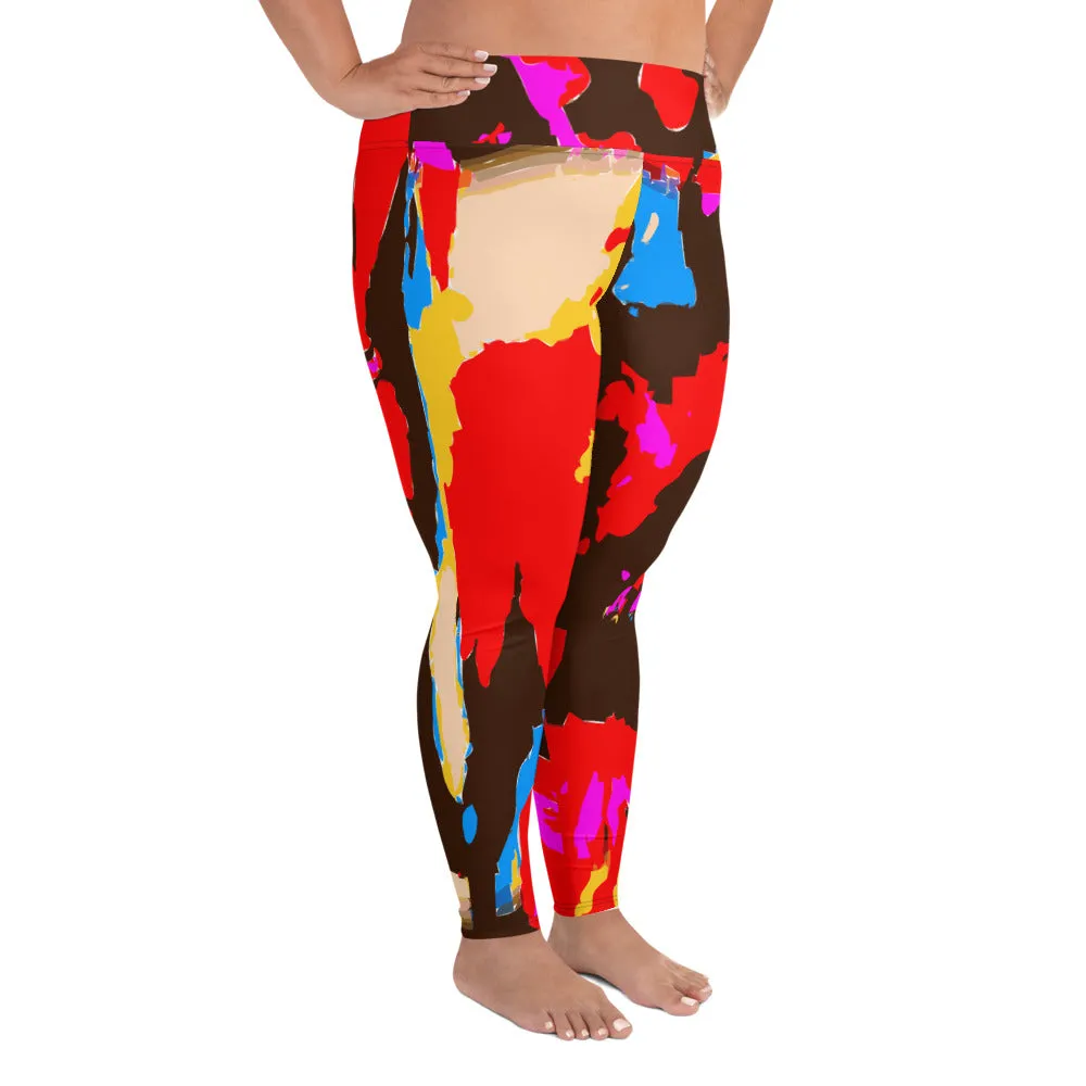 All-Over Print Plus Size Leggings Splash