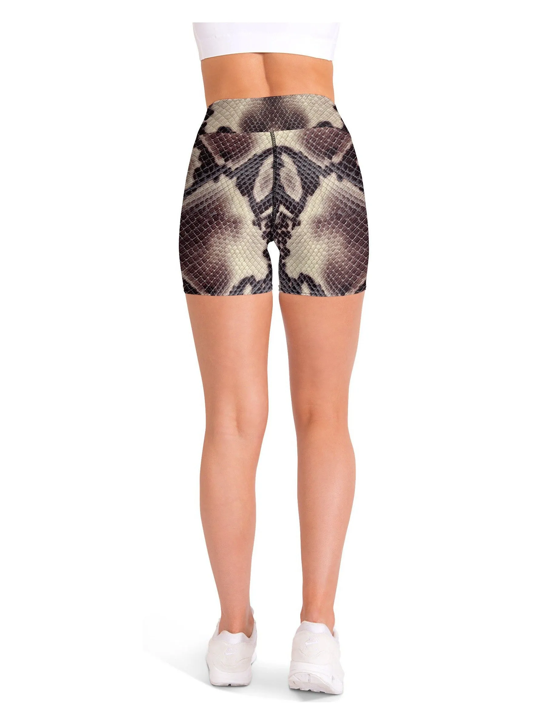 Anaconda Snake Skin Yoga Shorts