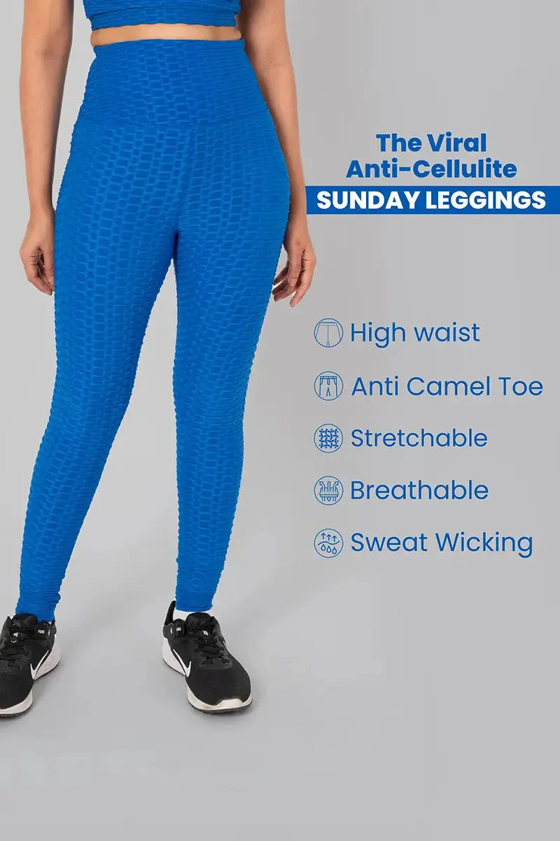 Anti Cellulite Women's Leggings - Teal Blue