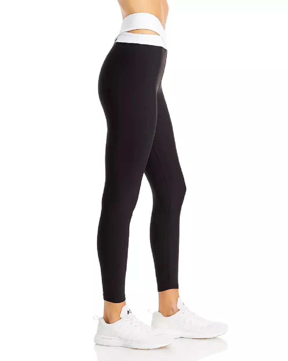 Aqua Women's Athletic Criss Cross Waist Leggings, Black, XS