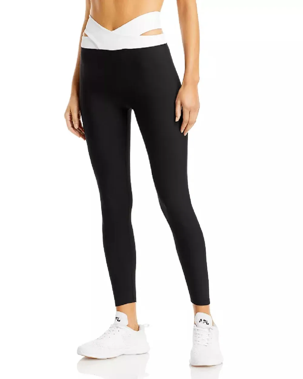 Aqua Women's Athletic Criss Cross Waist Leggings, Black, XS