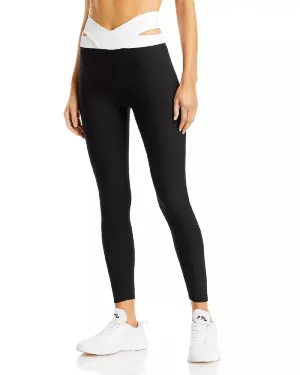 Aqua Women's Athletic Criss Cross Waist Leggings, Black, XS