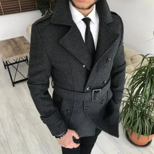 Arctic Charcoal Double Breasted Over Coat by ITALIAN VEGA®