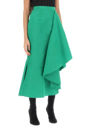 asymmetric skirt with maxi flounce