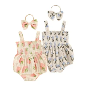 AUGUSTINA Smocked Romper with Headband