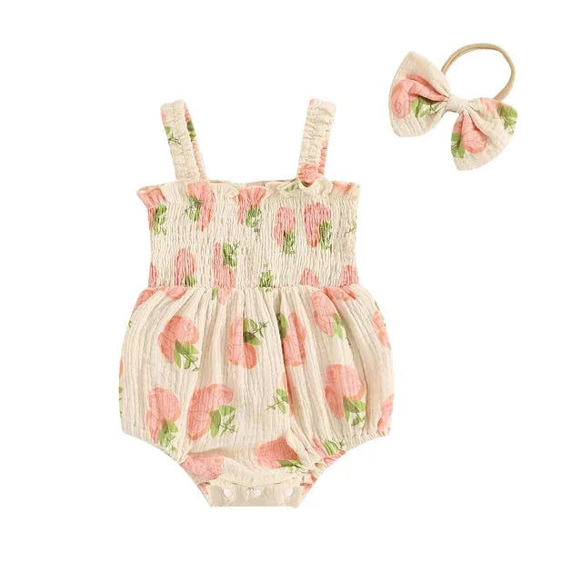 AUGUSTINA Smocked Romper with Headband