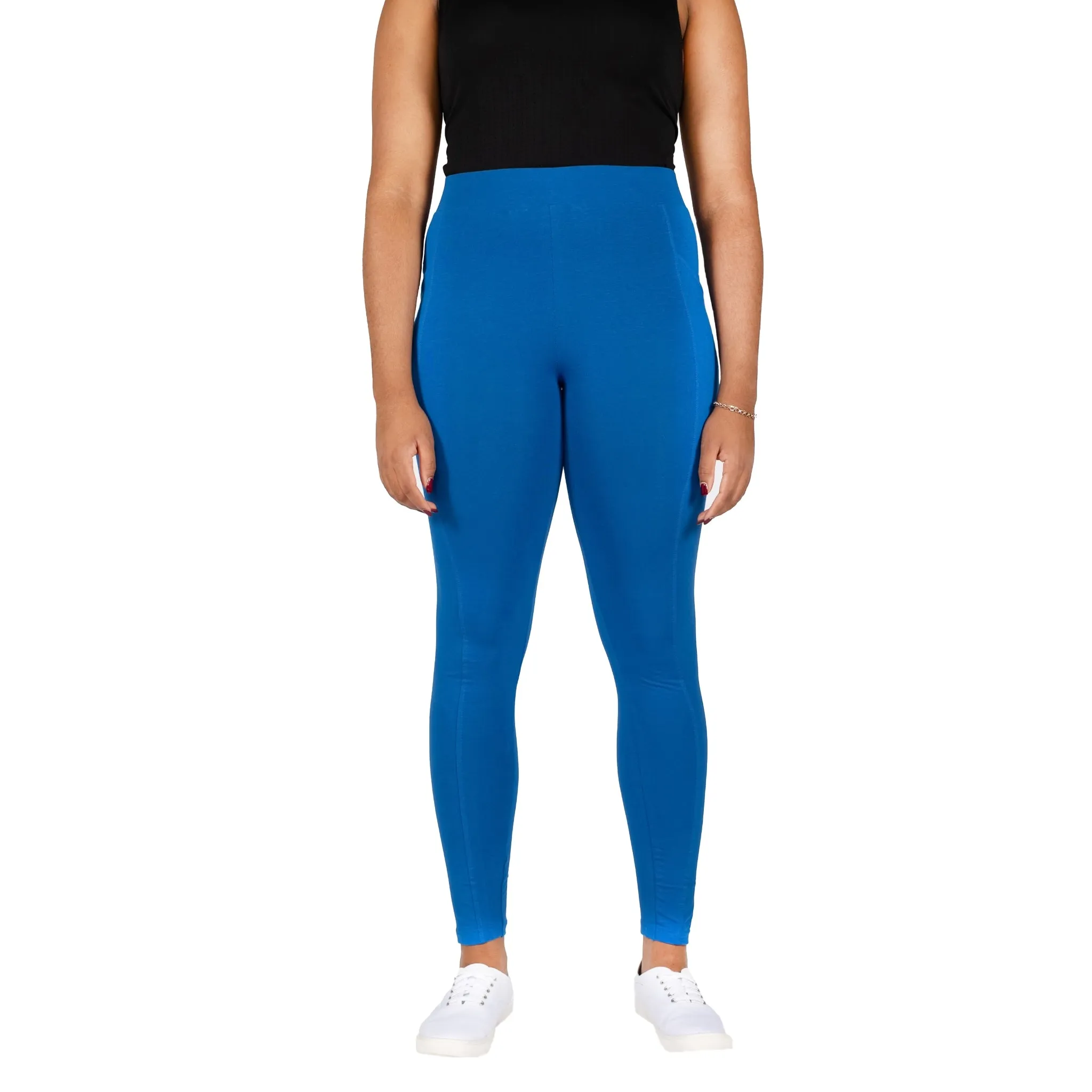 Azurite Blue Adults Leggings with Pockets