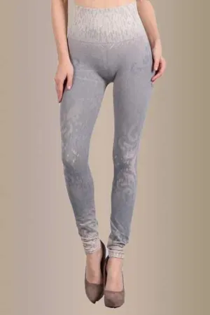 B2361USAL Blue Grey Burnout Swirl Leggings