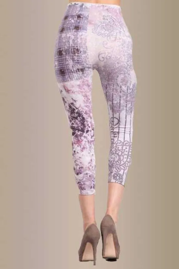 B2370AS Capri/Short Romantic Garden Leggings