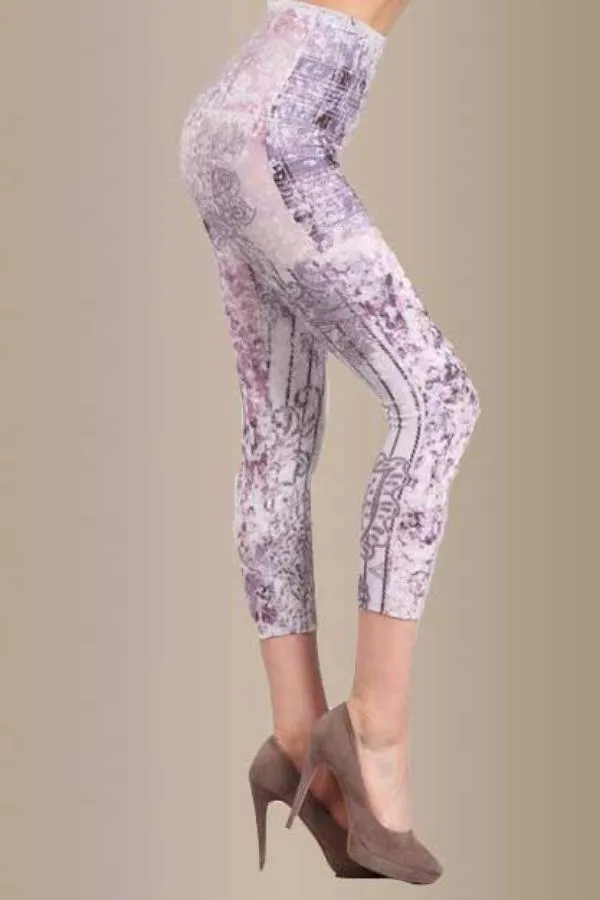 B2370AS Capri/Short Romantic Garden Leggings