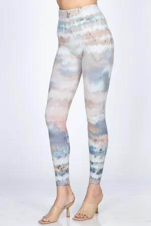 B4292DP High Waist Full Length Legging Artistic Abstract