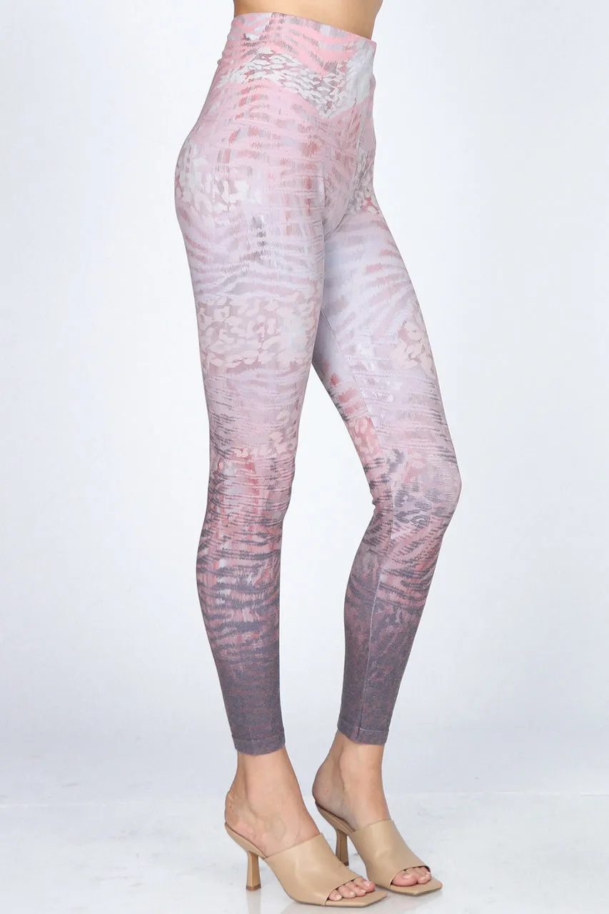 B4292EF High Waist Full Length Legging Abstract Animal