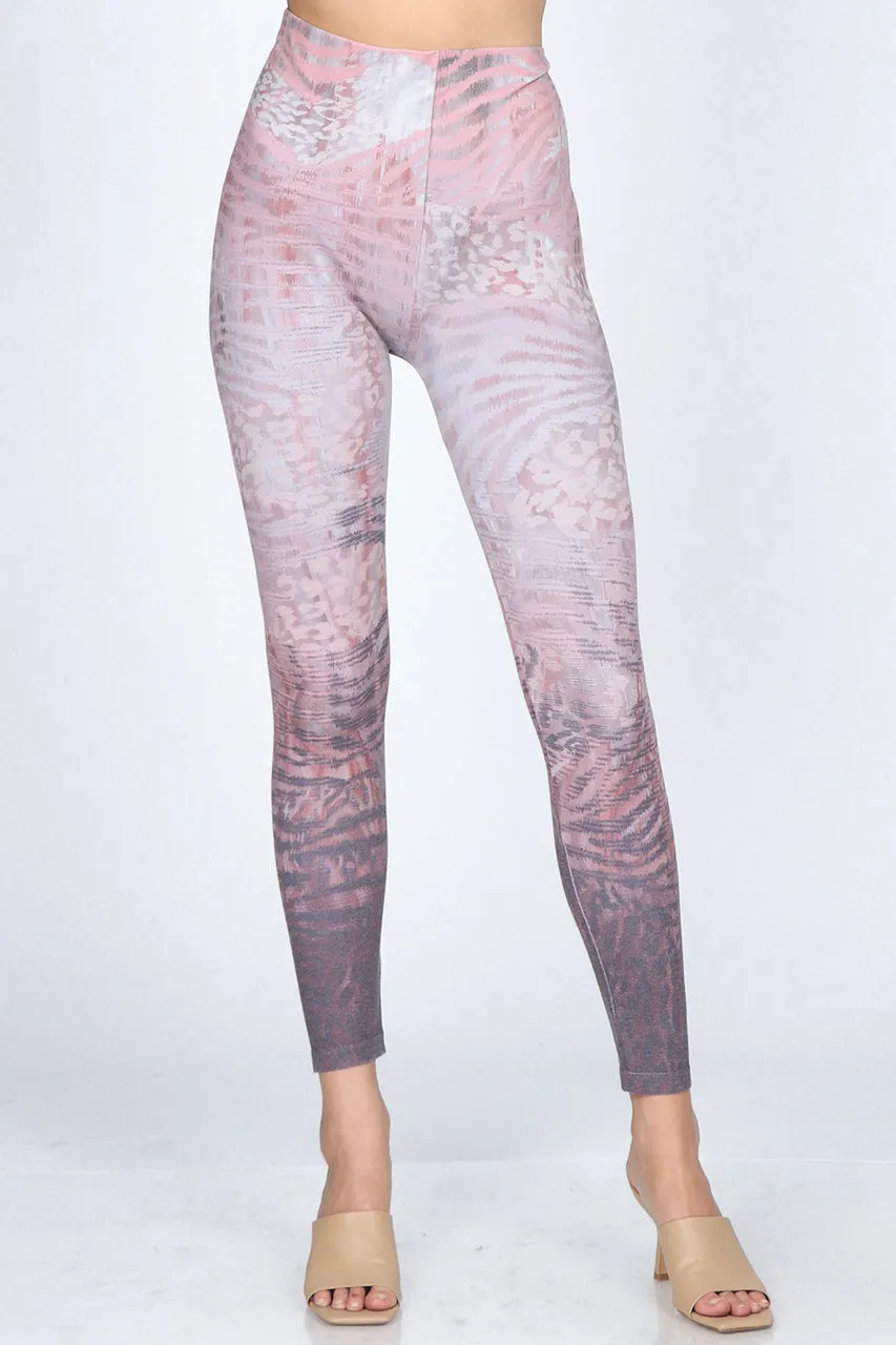 B4292EF High Waist Full Length Legging Abstract Animal