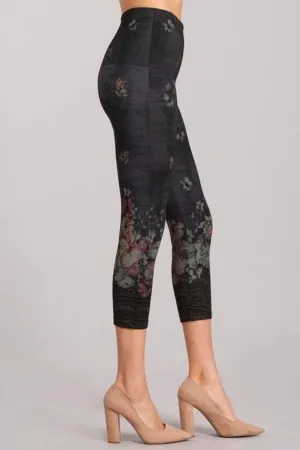 B4438G Capri/Short Multi-Color Floral Leggings